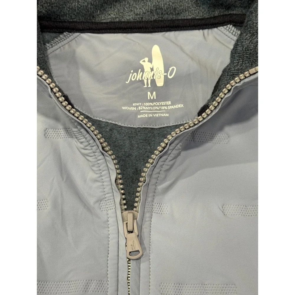 Johnnie-O Riggens Quarter‎ Zip Pullover Noreaster Blue Grey Pocket Mens Medium